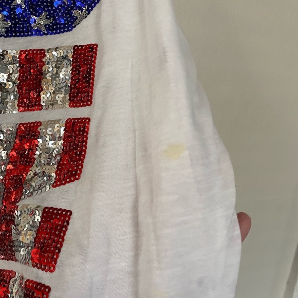 PINK Victoria’s Secret American Flag Red White Blue Bling Sequins Tank Top XS - Picture 2 of 6